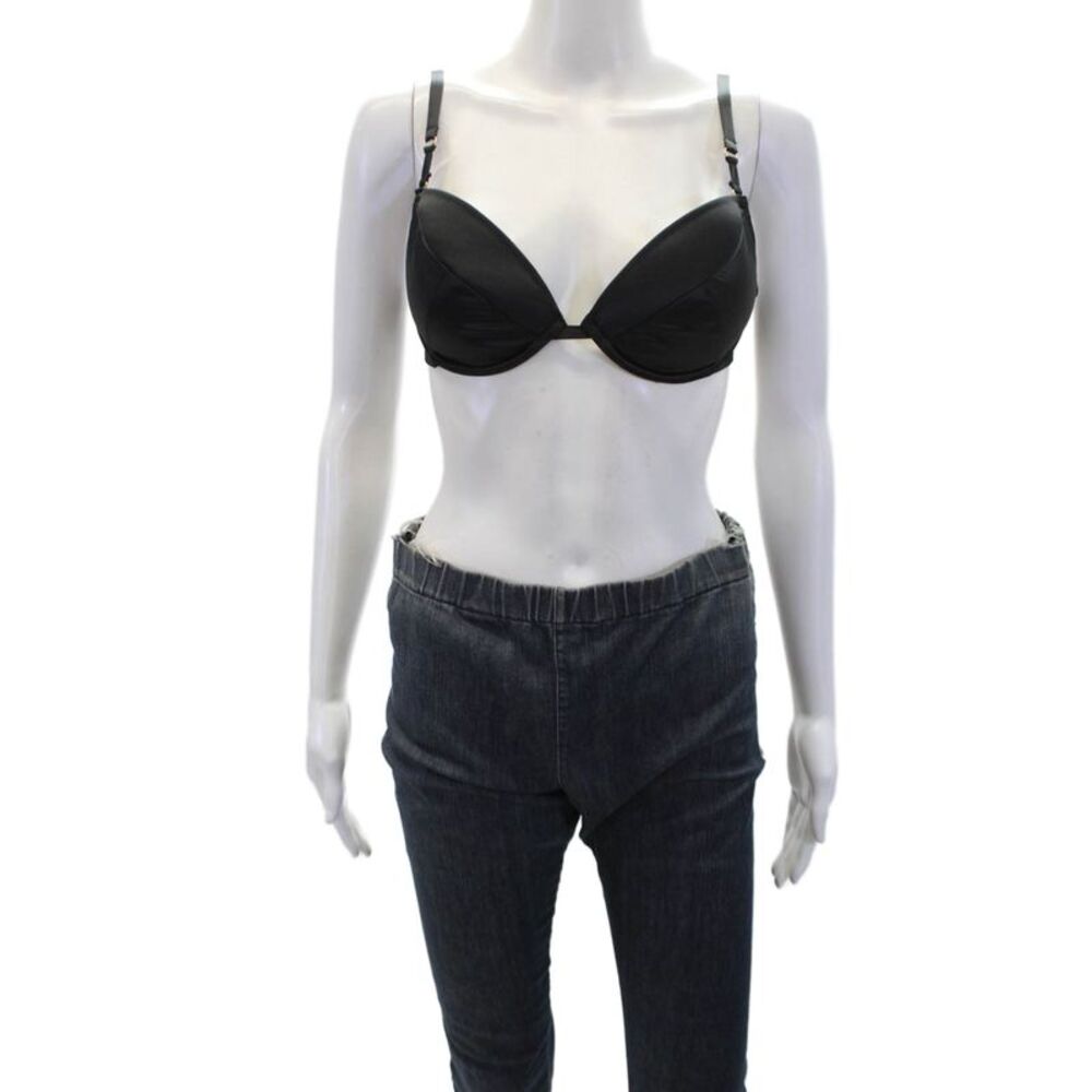 Huit Womens Ajustable Straps Underwire Full Coverage Bra Set Black Beige Size 34